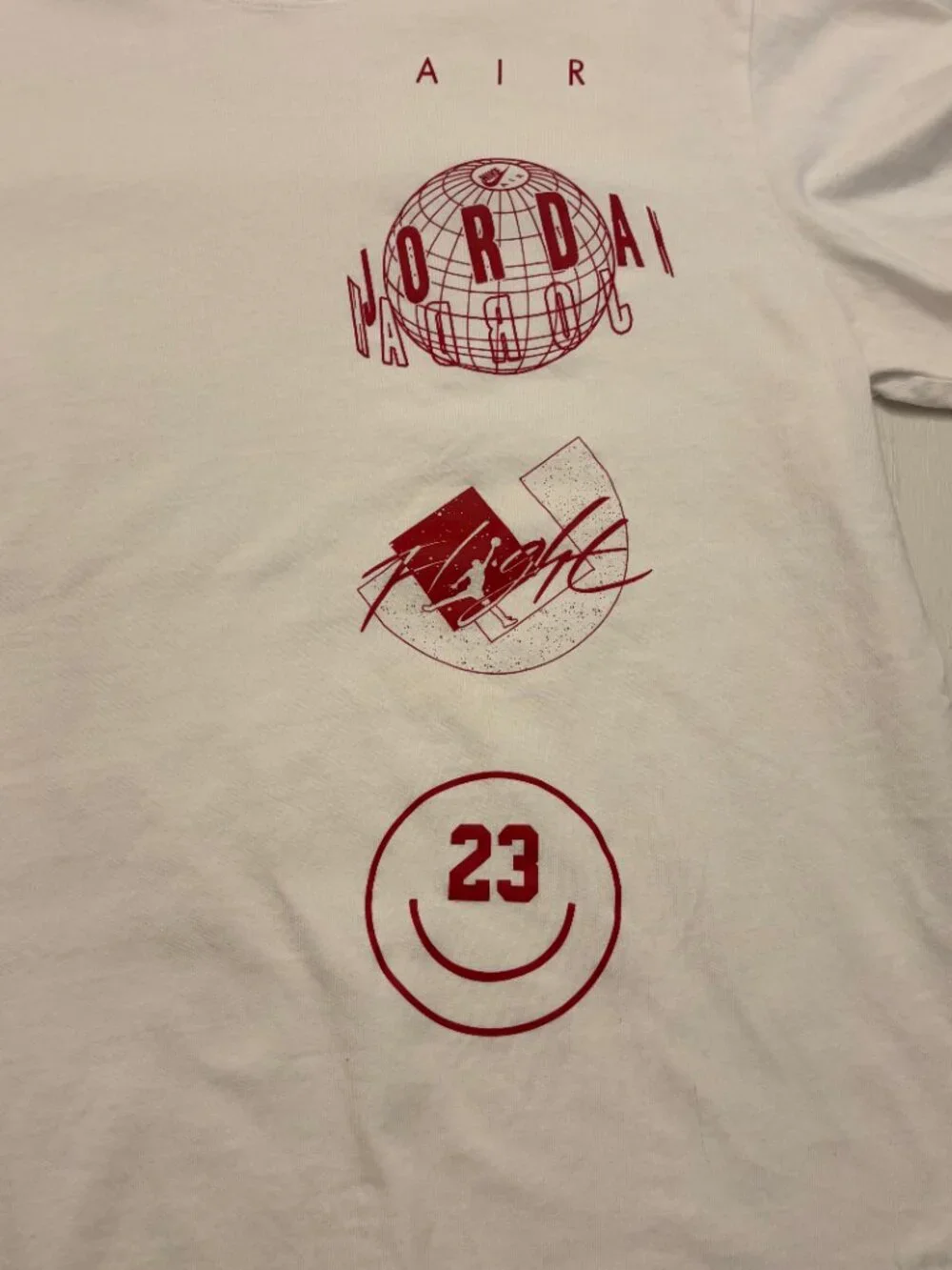 Jordan White Graphic T Shirt Large Jumpman Flight 23